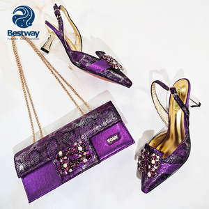 Set Sepatu dan Tas Berkualitas Tinggi Bestway, Sepatu Italia yang Menawan untuk Wanita, Tas Tangan untuk Pesta Pernikahan - Product Image 4