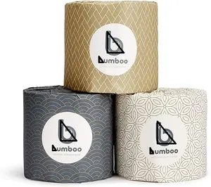 Papel higiênico de bambu, logotipo personalizado, papel de tecido de festa, atacado, 3 camadas