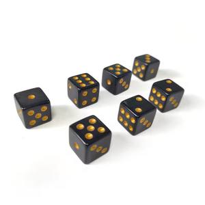 No. 16 Black Gold Dot <b>Dice</b> 1.6cm Square Corner Mahjong Accessories Top Cross-Border Supply for Board <b>Game</b> Players - Product Image 3