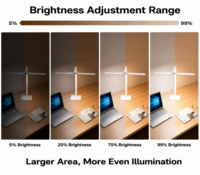Lampe de bureau LED avec variateur tactile et CRI 95 élevé, design métallique pliable contemporain, alimentation CA, idéale pour étudiants, chambre, bureau, peinture