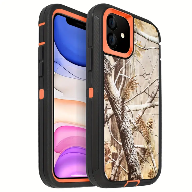 Camo Defender Anti-Shock Hybrid Rugged Camouflage Phone Case for iPhone 11 12 13 14 15 16 17 Heavy Duty Defender Cell Phone case