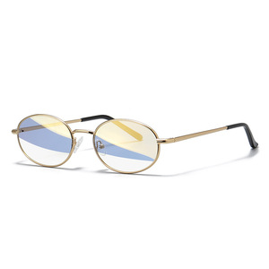 High Quality UV400 Polarized Full Rim Oval Metal Luxury Unisex <b>Sunglasses</b> PC UV400 Protection Classical <b>Gradient</b> Trendy Designer - Product Image 6