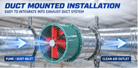 Ventilateur axial industriel pour l'extraction des fumées et des poussières, ventilateur de conduit tubulaire, boîtier en acier 380V pour les acheteurs de projets