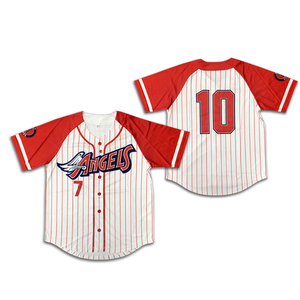 Maillots de baseball en polyester respirant avec logo personnalisé Maillot de baseball à motif de bande de sublimation - Product Image 1