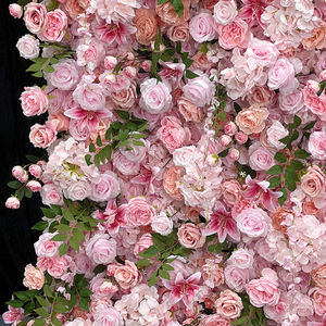 Realistic Artificial <b>pink</b> Rose Flower Wall 3D Silk <b>Backdrop</b> Eco-friendly for Wedding Party and Event Stage Decoration - Product Image 3