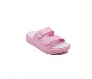 Sandali Eva a Doppia Cinghia Taglia 26 Comodi Unisex Estivi Punta Aperta Rosa con Fibbia - Product Image 1