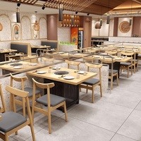 Meubles de restaurant commerciaux en gros OEM ODM, design moderne, banquettes de cafétéria, sièges de loisirs, ensemble de tables et de chaises pour restaurant de restauration rapide