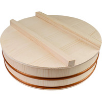 Bol à riz en bois pour sushi avec couvercle Hangiri Sushi Oke, bac à mélanger le riz pour sushi avec couvercle, 10,6 pouces
