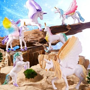 Licorne jouet figurine ensemble vinyle décoré animal jouet 6 pièces licorne pégase modèle jouet - Product Image 1