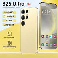 Smartphone S25 Ultra 5G Original Haute Qualité 16 Go + 1 To Android 14 Écran HD 7,3 Pouces Débloqué Prise en Charge Multilingue