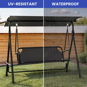 3 सीटर आधुनिक स्टील कोकून उद्यान उपसर्ग के साथ आउटडोर वाटरप्रूफ हैममॉक स्विंग चेयर - Product Image 6