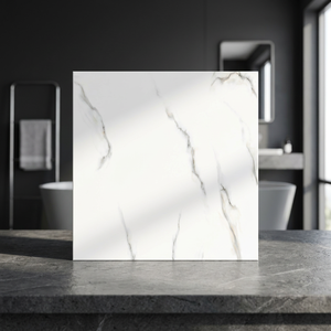 กระเบื้องพอร์ซเลนขัดเงา Arctic Crystal ขนาด 60x60 ซม. ลายหินอ่อนคาร์ราร่าสีขาว สำหรับปูพื้นภายใน - Product Image 3