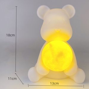 Orso fluido creativo pittura Graffiti per la luna di notte fluido coniglio bianco embrione di vinile fluido orso con salvadanaio per bambini - Product Image 4