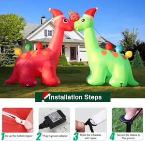 Décoration d'arche <span class=keywords><strong>de</strong></span> <span class=keywords><strong>dinosaure</strong></span> gonflable <span class=keywords><strong>de</strong></span> noël <span class=keywords><strong>boule</strong></span> <span class=keywords><strong>de</strong></span> noël exploser avec des lumières LED décor <span class=keywords><strong>de</strong></span> cour extérieure festive - Product Image 2