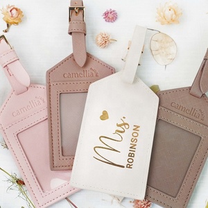 Etichetta di viaggio di moda sposa festa di nozze bomboniere regalo personalizzato modello di <span class=keywords><strong>damigella</strong></span> d'onore etichetta per bagagli in pelle Pu personalizzata - Product Image 2