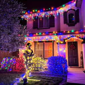 Luces <span class=keywords><strong>Solares</strong></span> LED en Forma <span class=keywords><strong>de</strong></span> Carámbanos Takenoken, Impermeables, para Exteriores, Jardín, Patio, <span class=keywords><strong>Navidad</strong></span>, 9m, Cascada <span class=keywords><strong>de</strong></span> Estrellas, Luces Decorativas <span class=keywords><strong>de</strong></span> Ambiente - Product Image 4