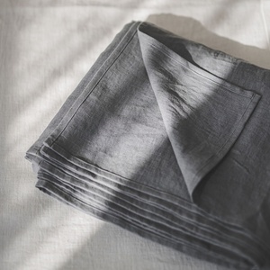 French Luxury Flax Linen Flat <b>Sheet</b> Set Skin-Friendly Custom <b>King</b> <b>Size</b> Organic Quality Printed Bedding for Hotels Bedrooms - Product Image 2