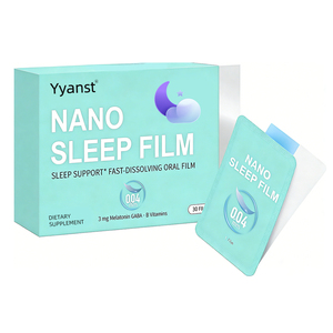 ฟิล์มนาโนช่วยผ่อนคลายจิตใจเพื่อการพักผ่อนที่ดีขึ้น แผ่นอมละลายเร็วสำหรับช่วยการนอนหลับ ผสม GABA และเมลาโทนิน (OEM/ODM) - Product Image 1