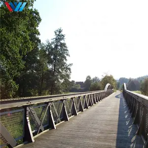 Puente de pie pesado de estructura de acero prefabricado, puente para pedales, de fácil construcción, hermoso diseño