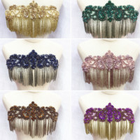 Gland Applique Patches RM-434 Verre Perlé Cristal De Mariage Dentelle Corsage Strass Foulards avec Strass Robe De Mariée Accepter