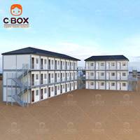 Cbox Vente en gros de bâtiments de bureaux préfabriqués mobiles à 3 étages, chantier de construction, dortoir pour ouvriers, maison modulaire détachable en conteneur