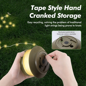 Misuratore a nastro retrattile portatile con luce a corda per campeggio, lampada d'atmosfera da esterno impermeabile ricaricabile tramite USB-C per tenda ed escursioni - Product Image 1