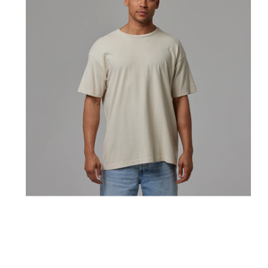 T-shirt personnalisé épais 100% coton pour hommes, surdimensionné, respirant, à épaules tombantes, design uni de compression de grande taille pour l'été - Product Image 2