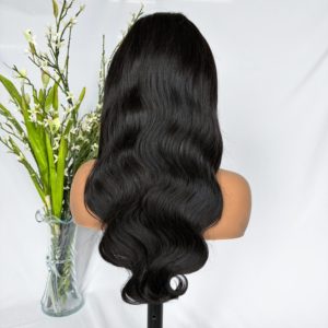 Parrucca U&<span class=keywords><strong>ME</strong></span> con Chiusura in Pizzo 4*4, Miscela di Capelli Umani <span class=keywords><strong>e</strong></span> Sintetici, Texture Opaca, per Donne di Colore - Product Image 2