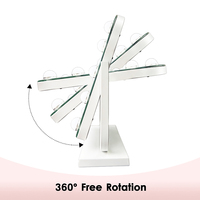 Modern Arch Vanity Mirror LED Display Screen Adjustable Brightness Touch Switch Freestanding Metal Glass Construction Makeup
