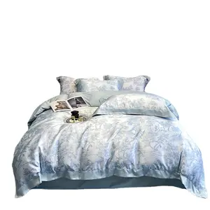 Set di biancheria da letto in Tencel di buona qualità con Set copripiumino di vendita calda con Set di lenzuola con federa stampata 100% tencel