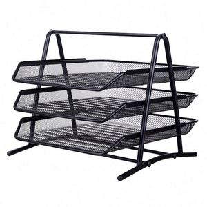 Various Styles Metal 3 Tier <b>Desktop</b> Document Letter Tray Paper File Book Magazine Organizer <b>Shelf</b> Rack Mail Bill Holder - Product Image 1