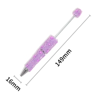 Stylo bille complet en gros, en résine mignonne avec paillettes, fournitures en vrac, perles à enfilser, perles en argile, strass à enrouler pour la création