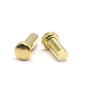 Rivets pleins en acier allié à tête en laiton, norme ISO, finition brillante, tailles personnalisables, robustes, à haute capacité de charge, à tête bombée industrielle - Product Image 3