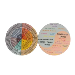 Disco de Madera con Rueda de Emociones de Doble Cara, Tabla de Emociones para la Salud Mental, Adorno para el Hogar y la Oficina - Product Image 3