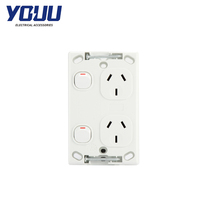 YOUU soket dinding seri klasik SAA untuk 10A, soket dinding titik daya ganda vertikal dengan 2 outlet untuk Australia dan Selandia Baru