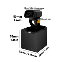 Escáner de Códigos QR Portátil JR HC-Z38W con Bluetooth, Base de Carga, Mini Lector de Códigos de Barras de Bolsillo con Anillo, Interfaz USB