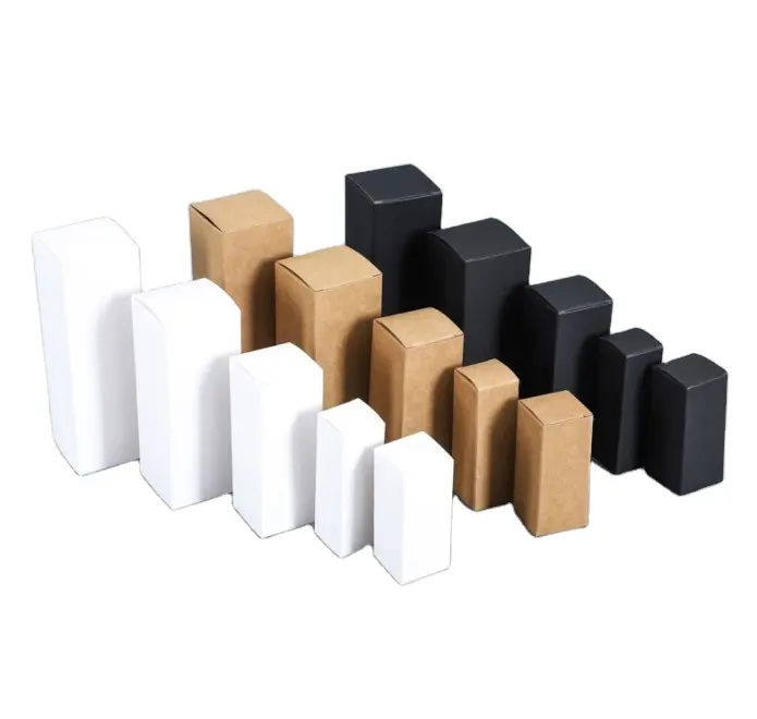 Kraft paper box black card lipstick cosmetics box essential oil packaging skin care products white card paper box