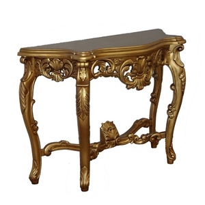 Mesa <span class=keywords><strong>Consola</strong></span> <span class=keywords><strong>Dorada</strong></span> para Pasillo, Mesa <span class=keywords><strong>Consola</strong></span> Antigua para Sala de Estar, Tallada para Diseño de Interiores de Muebles de Hotel de Estilo Provincial Francés - Product Image 2