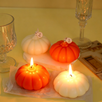 Bougie parfumée citrouille d'Halloween, bougie en cire de soja 3D en forme de visage de fantôme, aromathérapie, faite à la main, nouveauté décorative pour cadeaux de fête