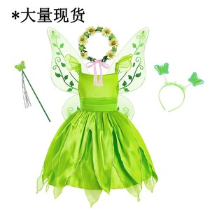 Nuevo Disfraz de Cosplay de Tinkerbell para Niñas, con Alas, para Fiestas Infantiles, Vestido de Princesa - Product Image 3