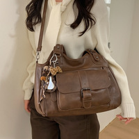 Nouveau sac à main bandoulière pour femme, grande capacité, tendance, en cuir PU, polyester, motif géométrique simple, haute qualité