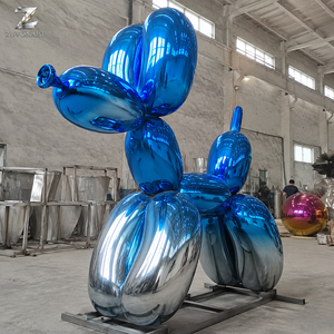 Sculpture de chien <span class=keywords><strong>ballon</strong></span> en acier inoxydable électroplaqué, art animalier poli pour la décoration de hall d'hôtel, centre commercial, place publique, jardin et aménagement paysager - Product Image 5