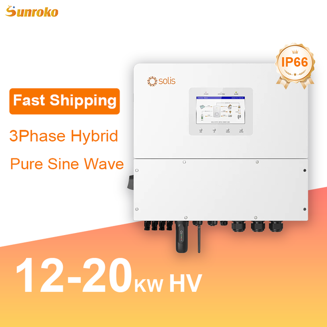 Solis 3 Phase Hybrid Solar Inverter Ip66 12Kva 12Kw 15Kw 18Kw 20Kw Pure Sine Wave Inverter Price