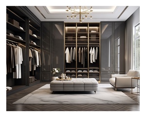 מערכת ארון בגדים מודולרית עם מדפים פתוחים ודלת אקרילית לארון - Product Image 1