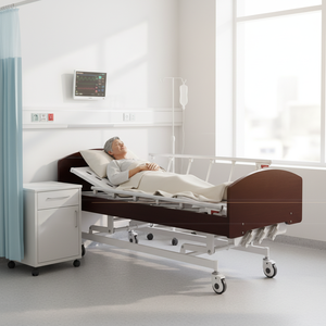 LC-S314 ручная трехфункциональная кровать для кормления, изголовье из массива дерева, многофункциональная для больничного домашнего медицинского оборудования, металлическое изо - Product Image 2