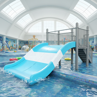 Toboggan aquatique en fibre de verre large de 2,4 m, hauteur de 1,2 m pour aire aquatique et piscine, certifié EN1176 CE