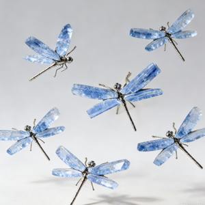 Wholesale High Quality Hand-Carved Natural Blue Kyanite Dragonfly <b>Crystal</b> <b>Ornament</b> for Home Decoration Holiday Gifts Healing - Product Image 5