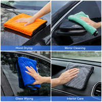Serviette en microfibre de luxe Zero Scratch 800GSM en tissu tissé compressé, type corail diamant, pour le séchage et le lavage des voitures, qualité supérieure