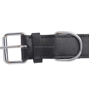 Collar de perro con cuentas de cuero personalizado con relleno suave y costuras duraderas herrajes de níquel libres de óxido ajustables - Product Image 3