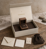 Boîte à bijoux personnalisée Lionwrapack en coffret, boîte à bagues en bois, emballage cadeau, pochette, enveloppe, carte, boîte en papier FSC pour l'emballage